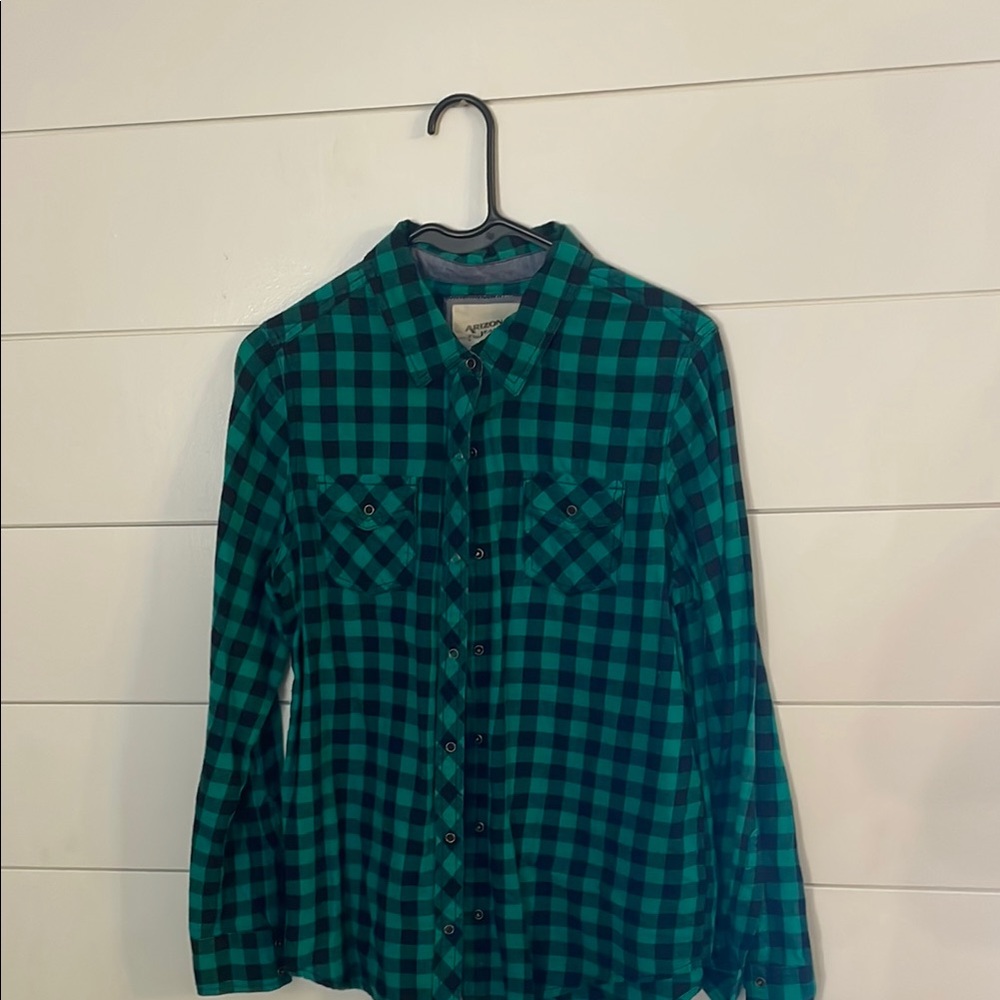 Arizona Green Plaid Button-Up Shirt